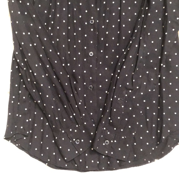 GUC Uniqlo Dark Navy Polka Dot Long Sleeve Button Down Shirt - Picture 4 of 7